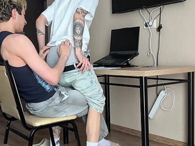 asked stepbrother to help with homework, deepthroat blowjob with the addition of ass fucking affixing 1 asian gay sex hot videos