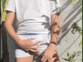 Twink self-pissing - wetting his white undies - male omorashi gay sex videos asian muslim