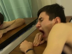 Cute twink wrestlers got horny during background and fucked right on transmitted to stagger - finished in transmitted to guy's mouth gay sex videos asian boyfriend tv