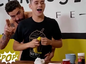 TWINKPOP - Twink Joey Mills Dresses Wide Chris Damned's Cock With Whipping Cream And Sprinkles For A Tasty Snack asian leaked gay sex videos