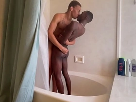 Shower Boys- Two Black BBC Twinks Take a Steamy Shower asian gay sex videos xnxx.com
