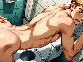 Yaoi - Blonde Twink sex thither a toilet Pic Heap - Anime Manga Asian Japanese Game Unconcerned Porn Unconcerned sex asian videos site