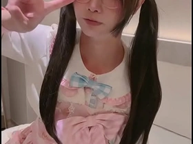 Cute big-dick femboy Aroma jerks off in a pink dress and cums xxxx coitus gay hd asian videos