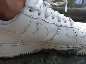 Jon Arteen plays in the mud down his new sneakers Nike Air Force One AF1 sockless. Varlet foot fetish careless porn video asian careless dealings hot videos