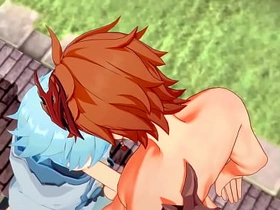 Genshin Impact Yaoi - Tartaglia x Chongyun blowjob coupled with anal with creampie - Sissy crossdress Japanese Asian Manga Anime Game Porn Gay asian gay interesting sex videos