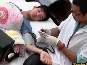 Examined Asia twink shoots cum while barebacked by medic asian joyful sex videos masti