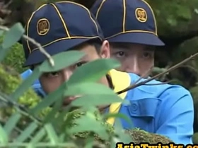 Wasting away Asian scout enjoys outdoor sex after blowjob asian daddy's gay sex videos