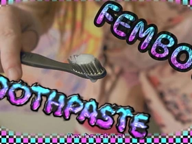 4k  Femboy cums onto brush TOOTHPASTE! (Teaser) asian gay and gay sex videos