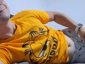 Gung-ho College Varlet Convulsive off in Bed while waiting for StepDaddy asian fat gay sex videos